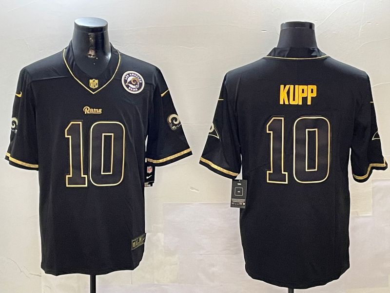 Men Los Angeles Rams #10 Kupp Black Gold Throwback 2024 Nike Limited NFL Jersey style 2->new orleans saints->NFL Jersey